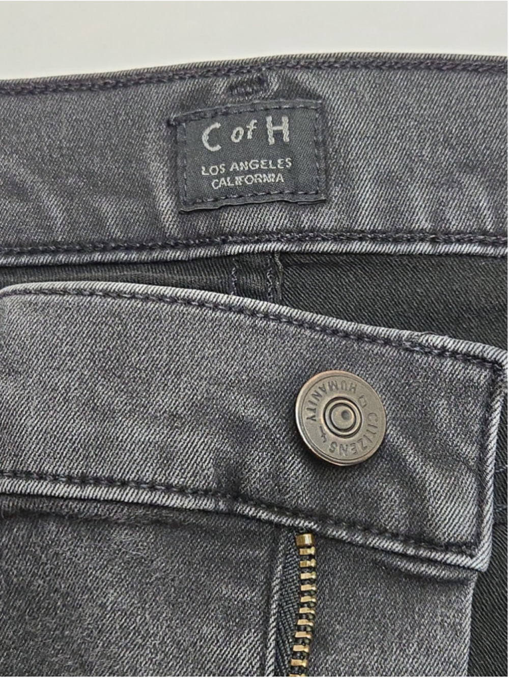 Citizens of Humanity Agnes 26 Faded Black Slim Straight Midrise Jean Denim - Picture 3 of 10